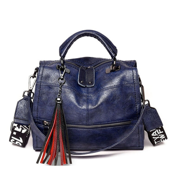Designer Colored Strap Luxury Ladies Handbags Leather Women Messenger Bags Tassel Crossbody Bags for Female Small Shoulder Bag