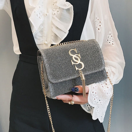 Women Crossbody Messenger Shoulder Bag PU Plastic Transparent Outer Small Beach Hasp Buckle Tote Chain Handbag Purse Laser Purse