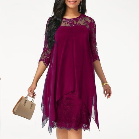 new Girls White Summer Bohemian Mini Dress Women Fashion Spring Solid White Mini Lace Casual Clothes V-neck Long Sleeve Dresses