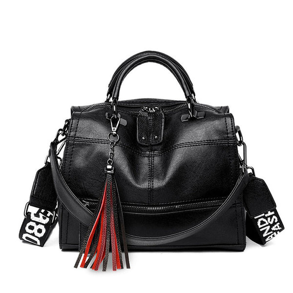 Designer Colored Strap Luxury Ladies Handbags Leather Women Messenger Bags Tassel Crossbody Bags for Female Small Shoulder Bag