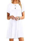 2019 new fashion women's dress casual round neck short sleeves loose large Women dress belly fit casual woman estidos