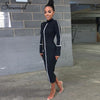 Simenual Casual Bodycon Women Long Dress Fashion Full Sleeve Striped Patchwork  Dresses Fashion Turtleneck Ladies Skinny Dresses