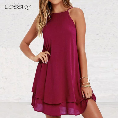 new Girls White Summer Bohemian Mini Dress Women Fashion Spring Solid White Mini Lace Casual Clothes V-neck Long Sleeve Dresses