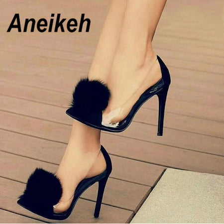 Eilyken PVC Transparent Leopard grain Pumps Heel Stilettos High Heels Womens Party Shoes Nightclub Pump Sandals 35-42