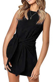 2019 Summer Autumn Dress Fashion Women Casual Loose Elegant Dress Good Quality O-Neck Sexy Black White Dress With Belt Vestidos