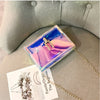 Women Crossbody Messenger Shoulder Bag PU Plastic Transparent Outer Small Beach Hasp Buckle Tote Chain Handbag Purse Laser Purse