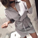 KANCOOLD Dress Women's Fashion Long Sleeve Autumn Dress Casual knotted Sheath sashes Dress women 2018Oct18