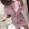 KANCOOLD Dress Women's Fashion Long Sleeve Autumn Dress Casual knotted Sheath sashes Dress women 2018Oct18